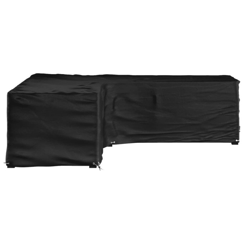 vidaXL Kryt na záhradný nábytok v tvare L 16 očiek 285x285x70 cm