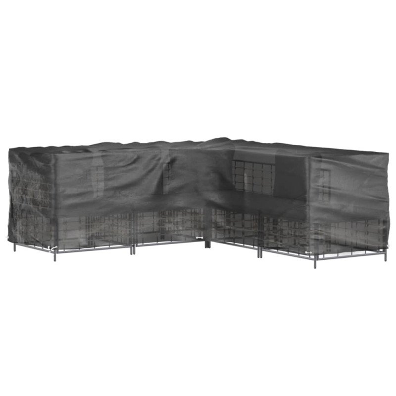 vidaXL Kryt na záhradný nábytok v tvare L 16 očiek 285x285x70 cm