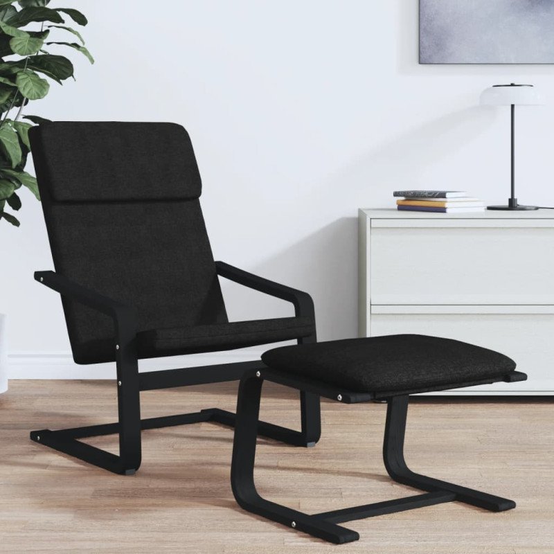 vidaXL Relaxačné kreslo čierne látkové