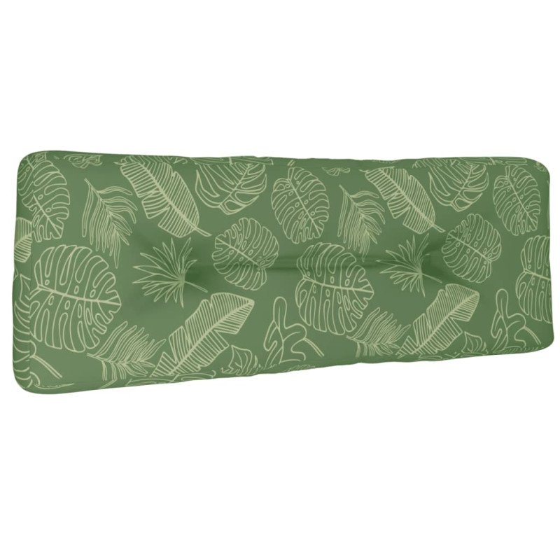 vidaXL Podložka na paletový nábytok, vzor s listami 120x40x12cm, látka