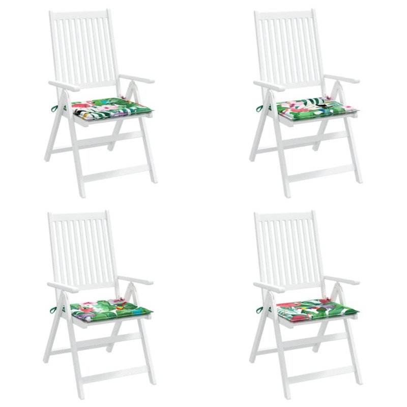 vidaXL Podložky na záhradné stoličky 4 ks farebné 40x40x3 cm látka