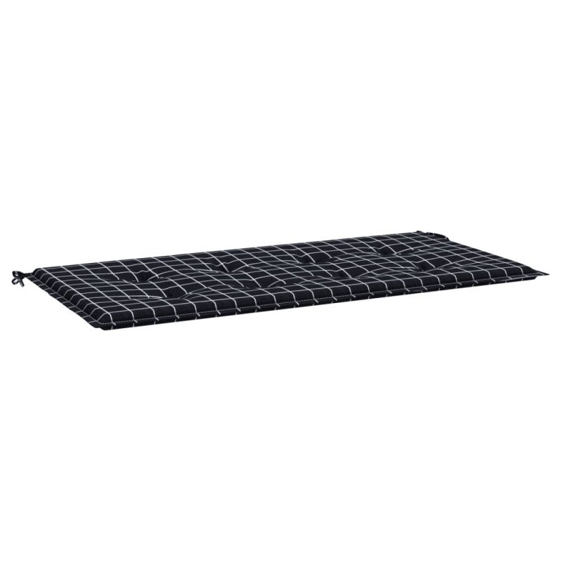vidaXL Podložka na záhradnú lavičku čierne kocky 100x50x3 cm látka