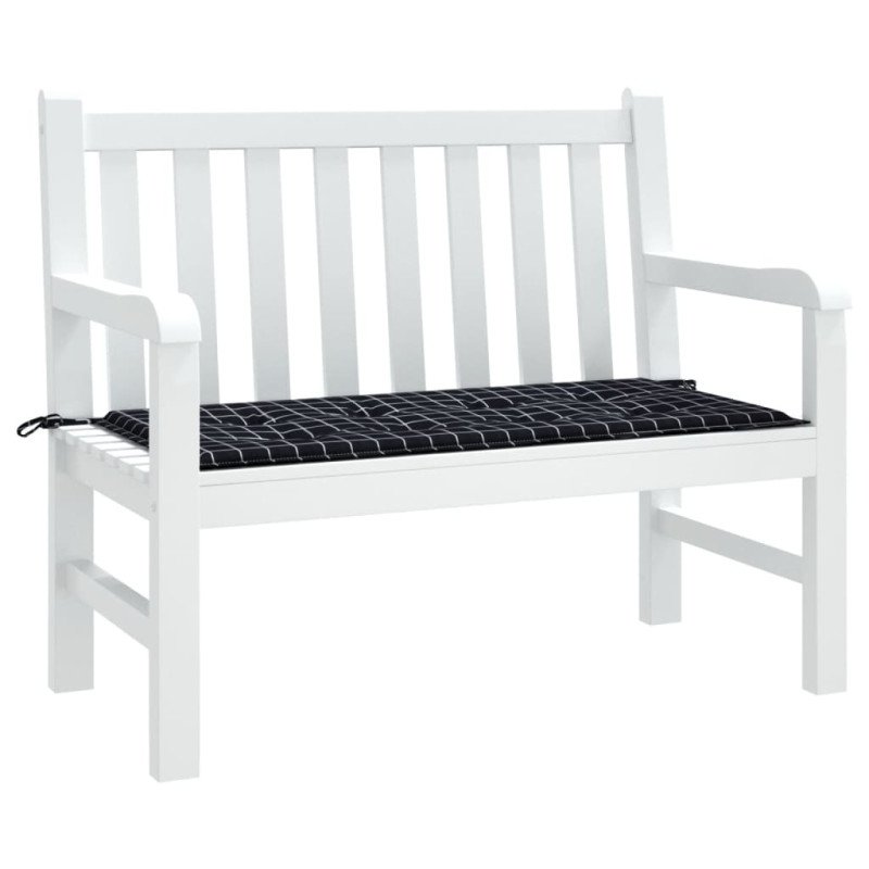 vidaXL Podložka na záhradnú lavičku čierne kocky 100x50x3 cm látka