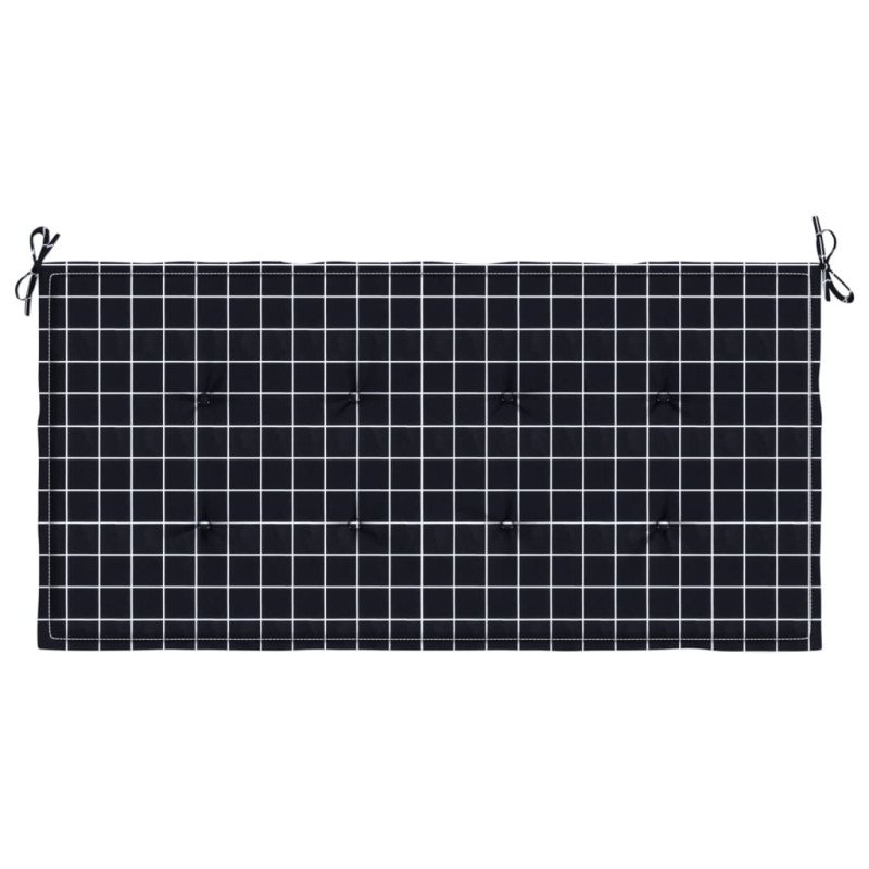 vidaXL Podložka na záhradnú lavičku čierne kocky 100x50x3 cm látka