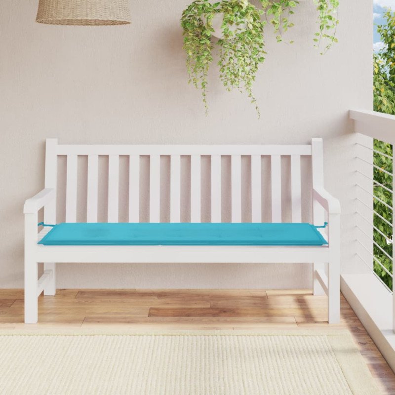 vidaXL Podložka na záhradnú lavičku tyrkysová 150x50x3 cm látka