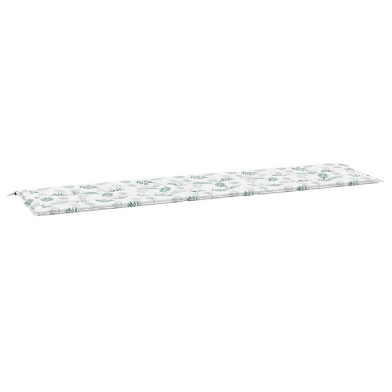 vidaXL Podložka na záhradnú lavičku vzor listov 200x50x3 cm látka