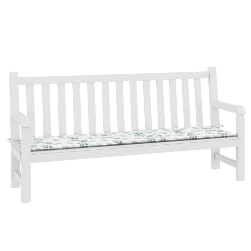vidaXL Podložka na záhradnú lavičku vzor listov 200x50x3 cm látka