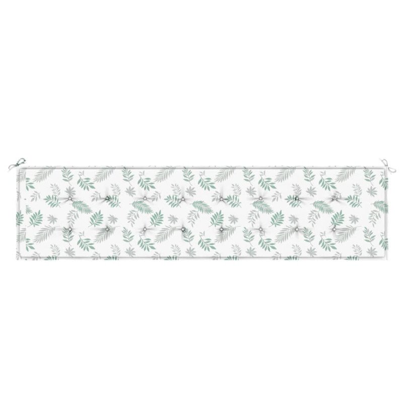 vidaXL Podložka na záhradnú lavičku vzor listov 200x50x3 cm látka