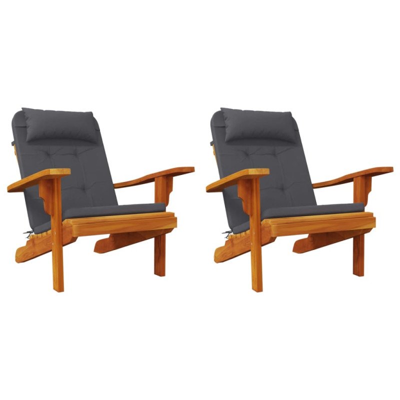 vidaXL Podušky na stoličky Adirondack 2 ks antracitové oxfordská látka