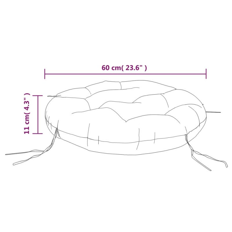 vidaXL Okrúhly vankúšik antracit Ø 60 x 11 cm oxfordská látka