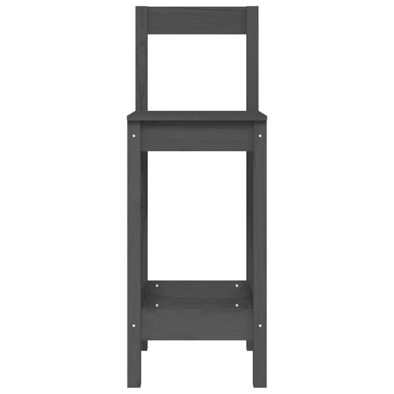 vidaXL Barové stoličky 2 ks sivé 40x41,5x112 cm borovicový masív