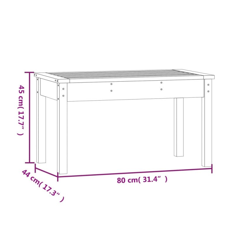 vidaXL Záhradná lavica čierna 80x44x45 cm masívna borovica