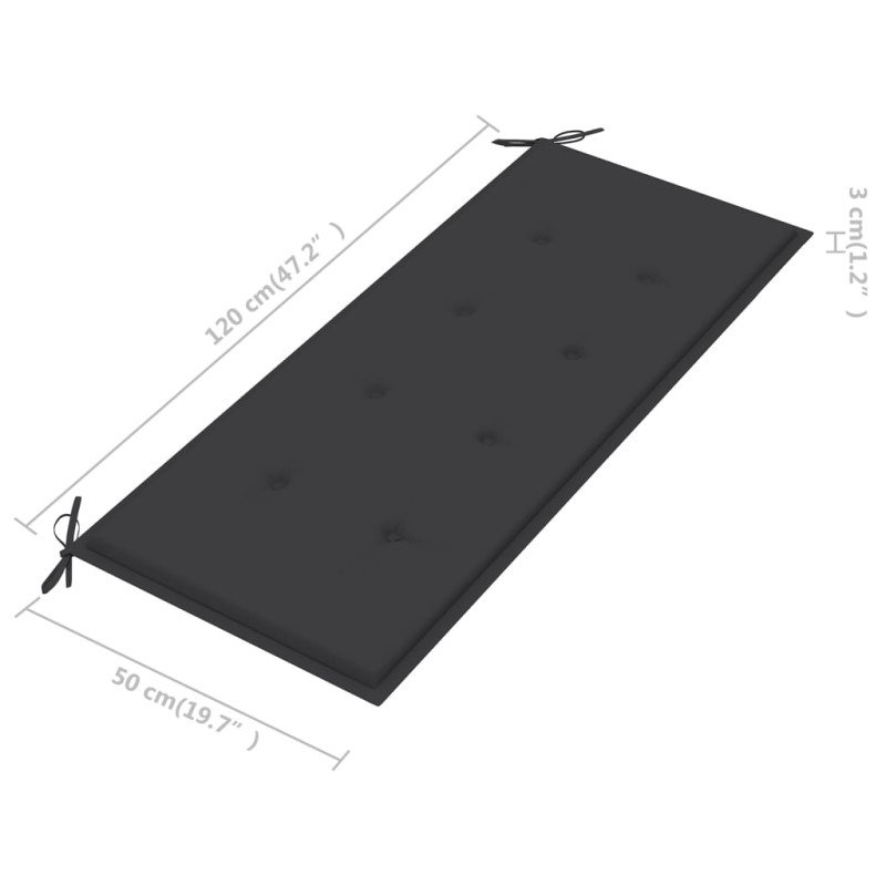 vidaXL Záhradná lavička s podložkou 120 cm, akáciový masív
