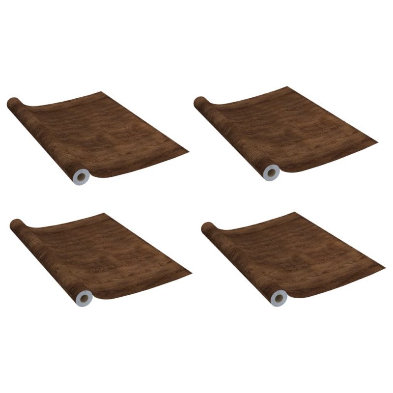 vidaXL Samolepiace tapety na dvere 4 ks, tmavý dub 210x90 cm, PVC