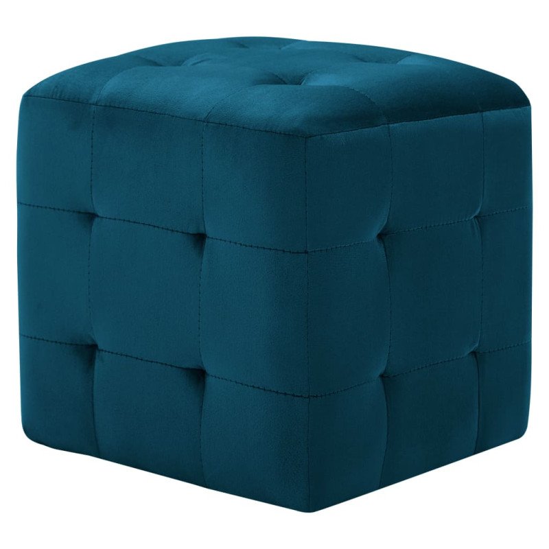 vidaXL Taburetky 2 ks modré 30x30x30 cm semišová látka