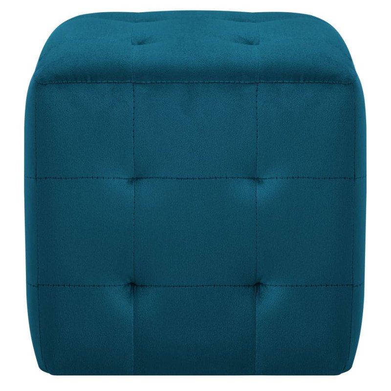 vidaXL Taburetky 2 ks modré 30x30x30 cm semišová látka
