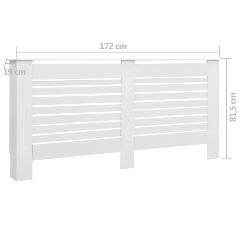 vidaXL Kryty na radiátor 2 ks biele 172x19x81,5 cm MDF