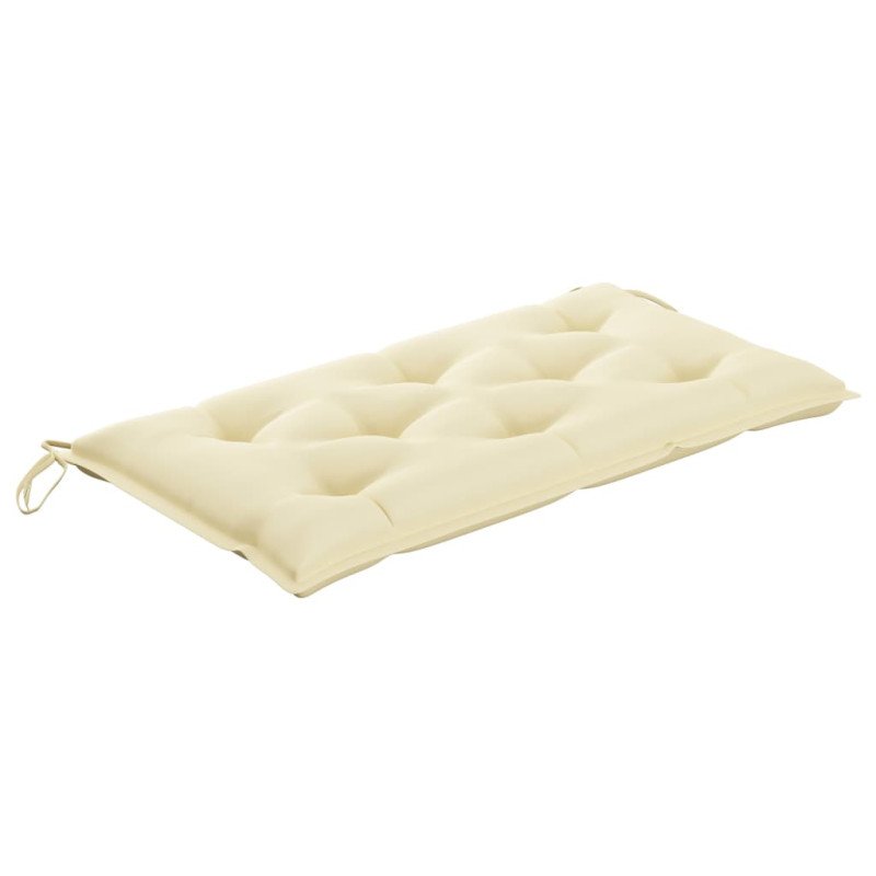 vidaXL Záhradná lavička, krémovo biela podložka 112 cm, tíkový masív