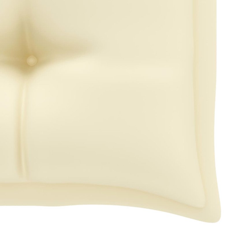 vidaXL Záhradná lavička, krémovo biela podložka 112 cm, tíkový masív