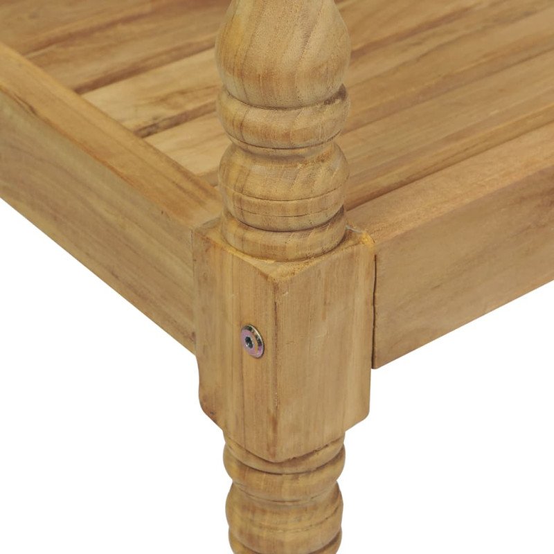 vidaXL Lavička Batavia so sivou podložkou 120 cm tíkový masív