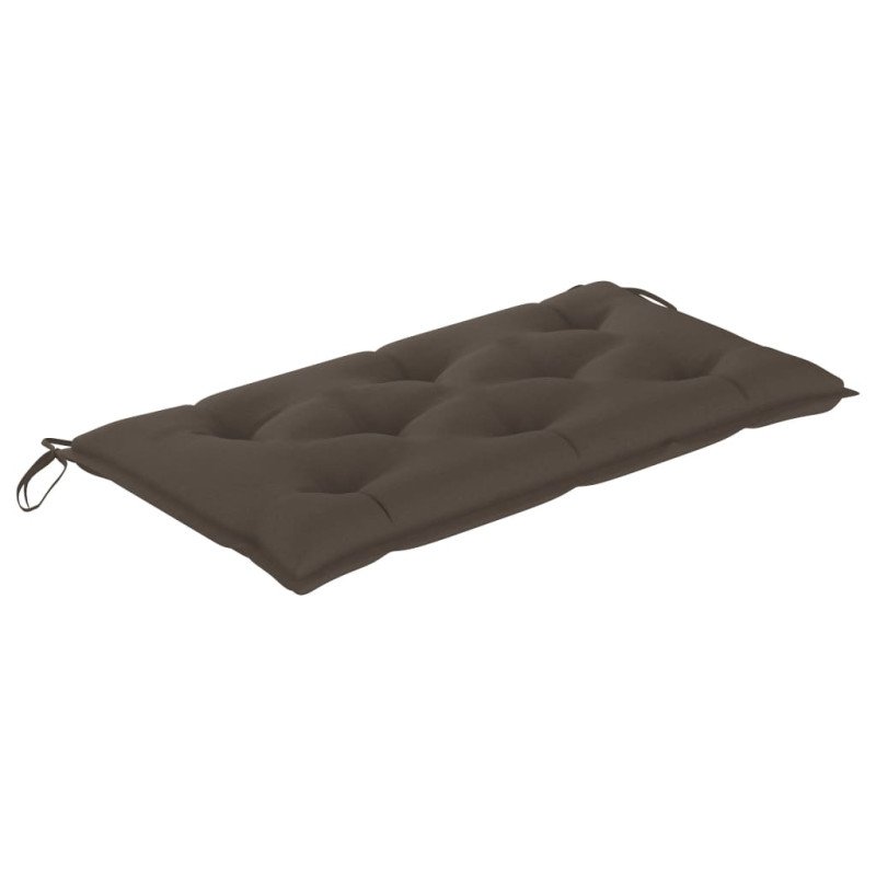 vidaXL Záhradná lavička, sivohnedá podložka 112 cm, tíkový masív