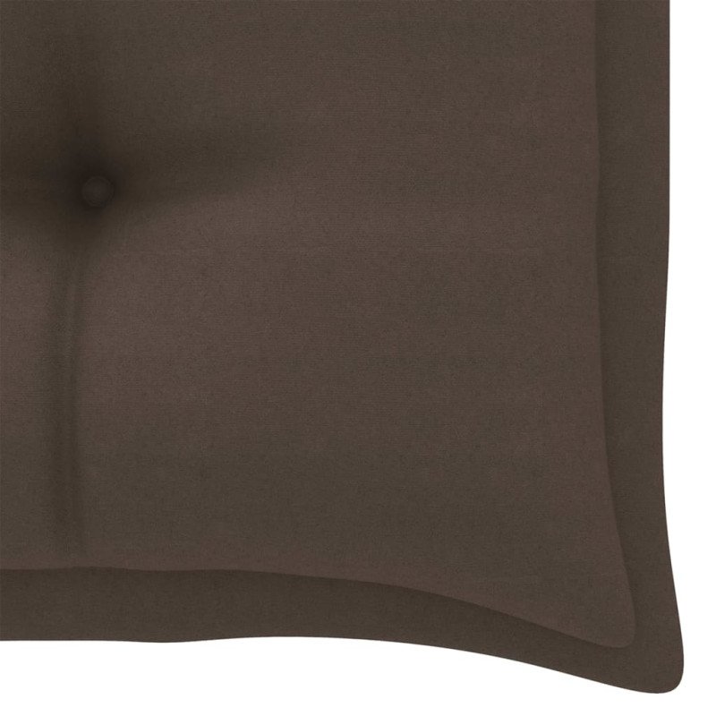 vidaXL Záhradná lavička, sivohnedá podložka 112 cm, tíkový masív