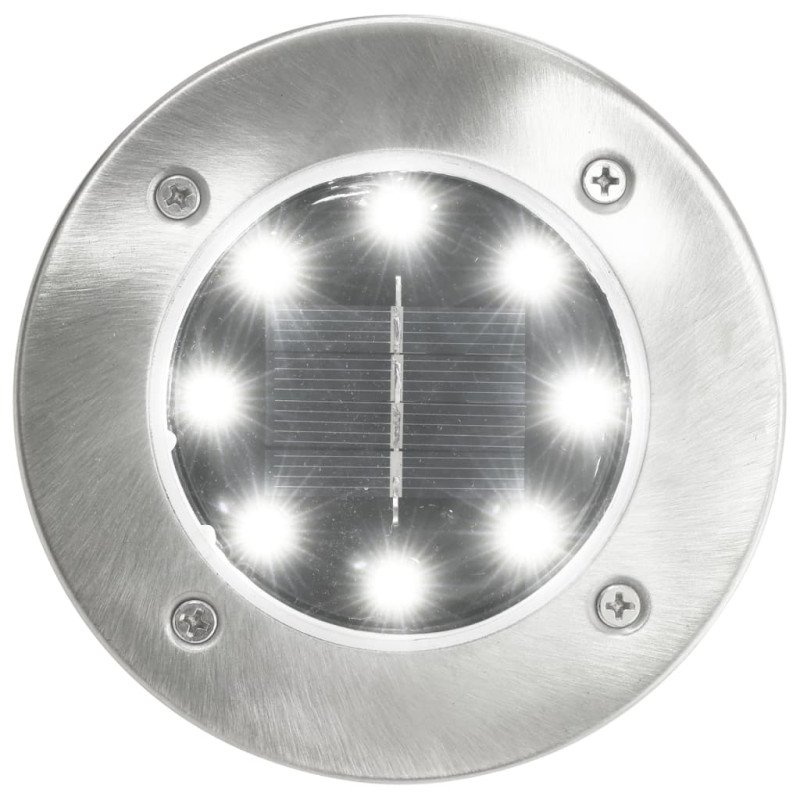vidaXL Zapustené solárne svetlá do zeme 8 ks, LED svetlá, biele
