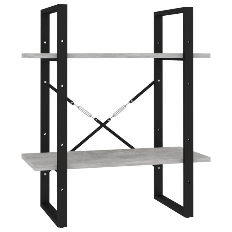 vidaXL Knižnica s 2 policami betónovo-sivá 60x30x70 cm drevotrieska