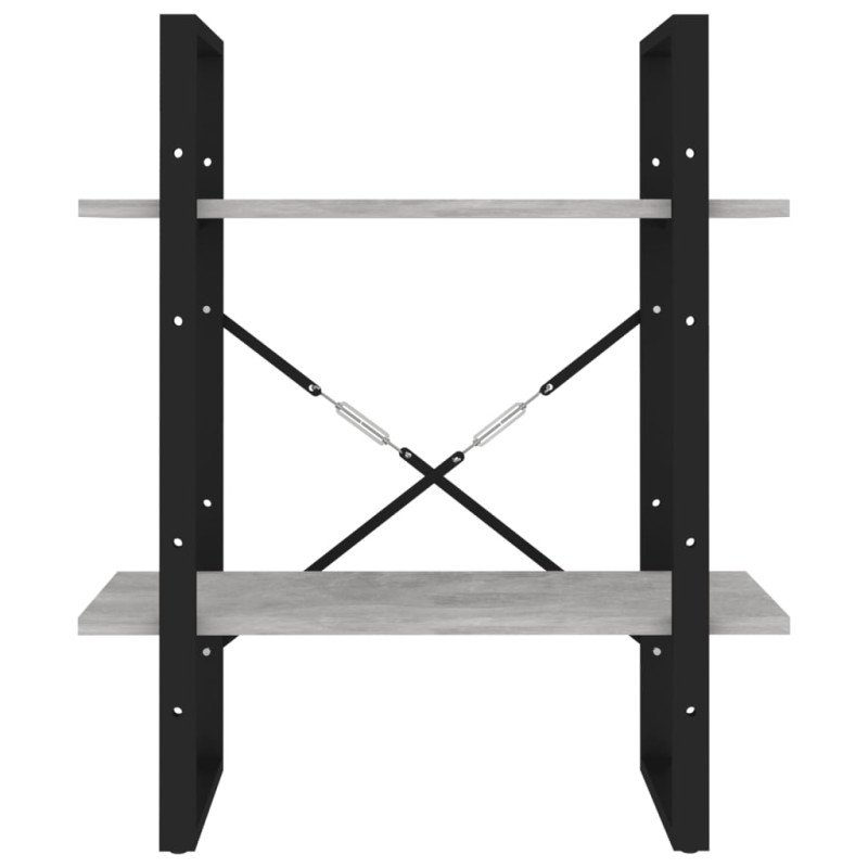 vidaXL Knižnica s 2 policami betónovo-sivá 60x30x70 cm drevotrieska
