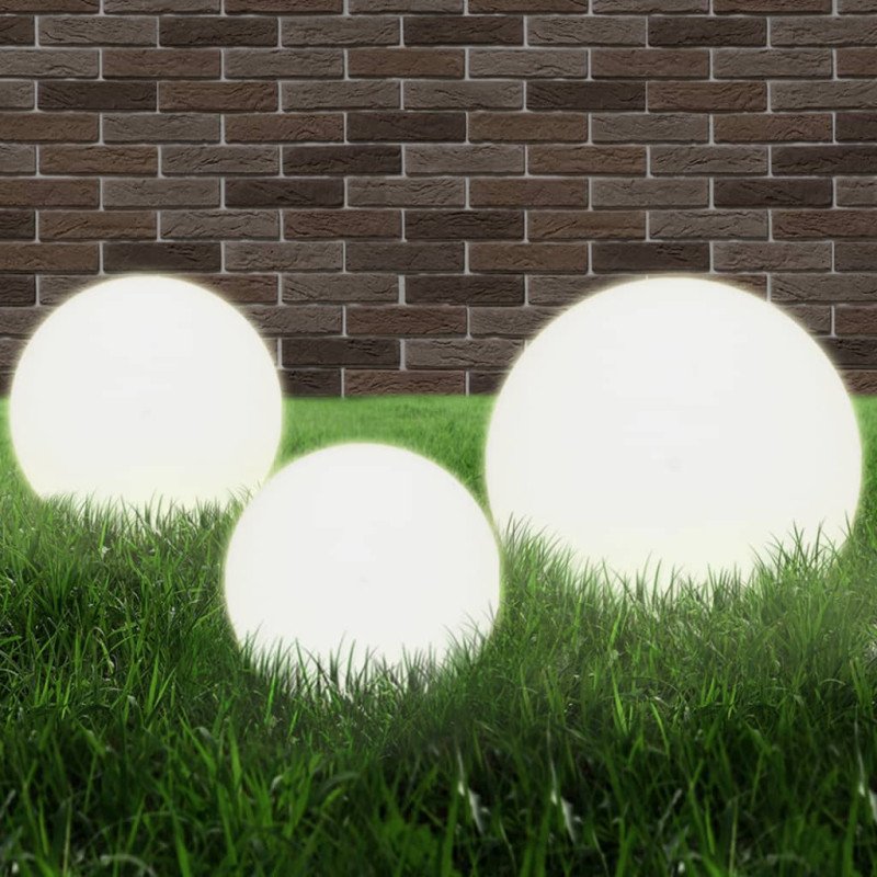 vidaXL Sada LED lámp v tvare gule 6 ks 20/30/40 cm PMMA