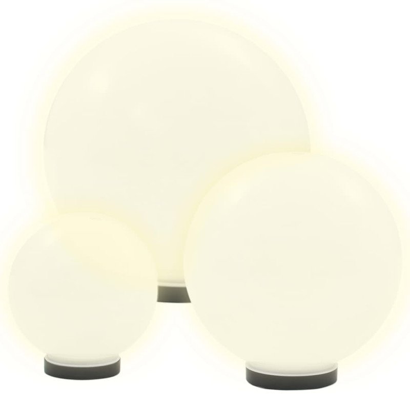 vidaXL Sada LED lámp v tvare gule 6 ks 20/30/40 cm PMMA
