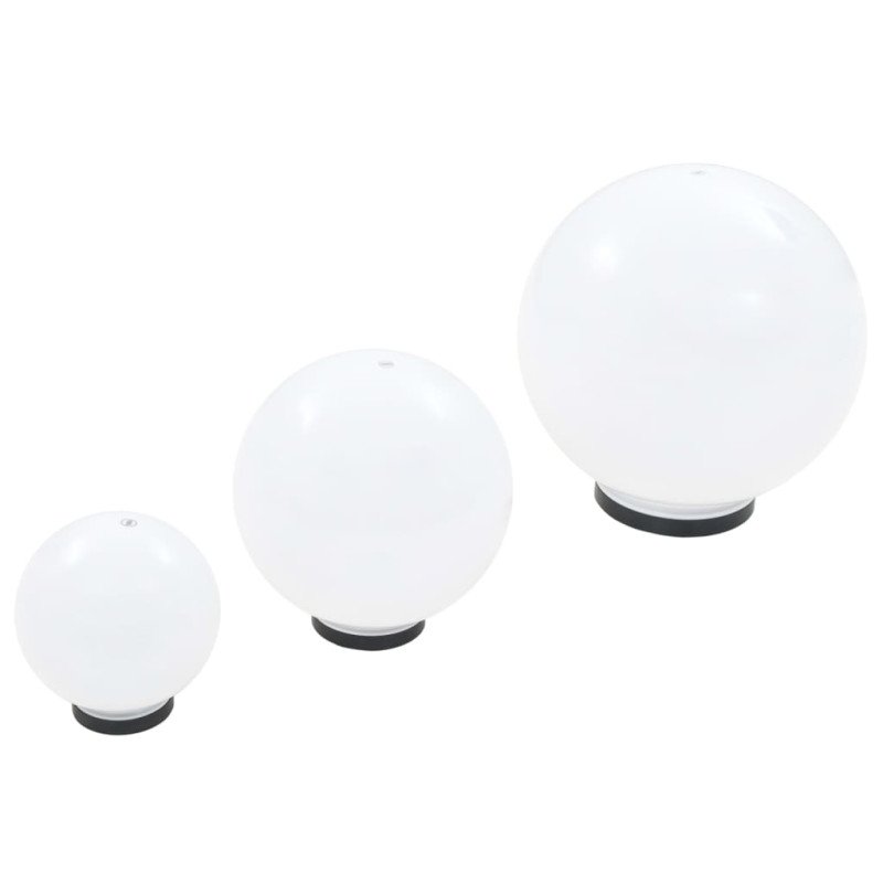 vidaXL Sada LED lámp v tvare gule 6 ks 20/30/40 cm PMMA