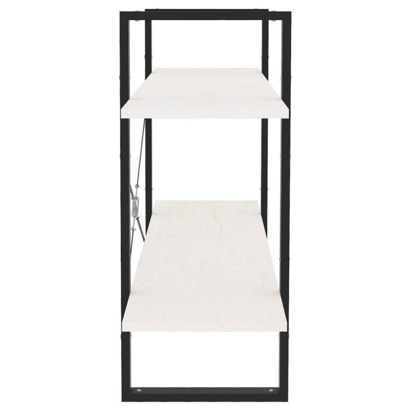 vidaXL Knižnica s 2 policami biela 100x30x70 cm masívna borovica 