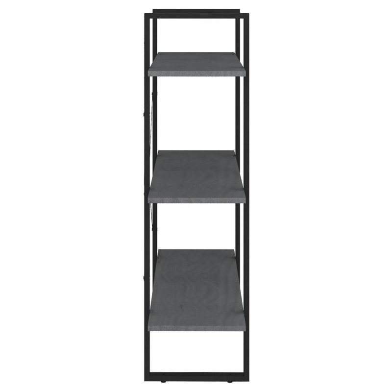 vidaXL Knižnica s 3 policami sivá 80x30x105 cm masívna borovica 