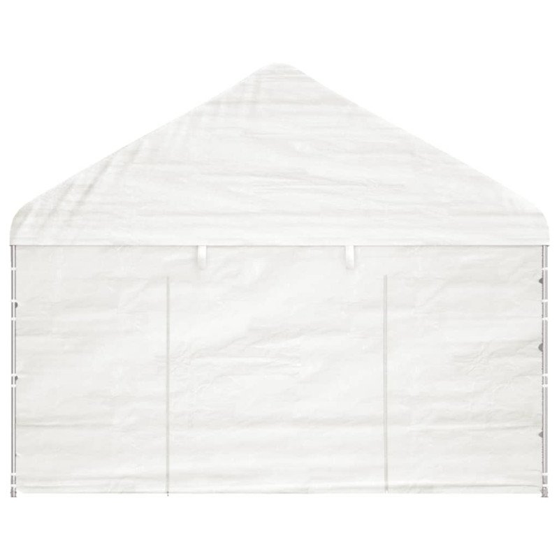 vidaXL Altánok so strechou, biely 13,38x4,08x3,22 m, polyetylén