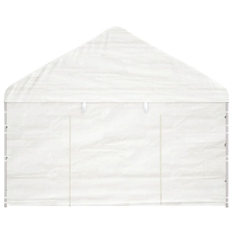 vidaXL Altánok so strechou, biely 17,84x4,08x3,22 m, polyetylén