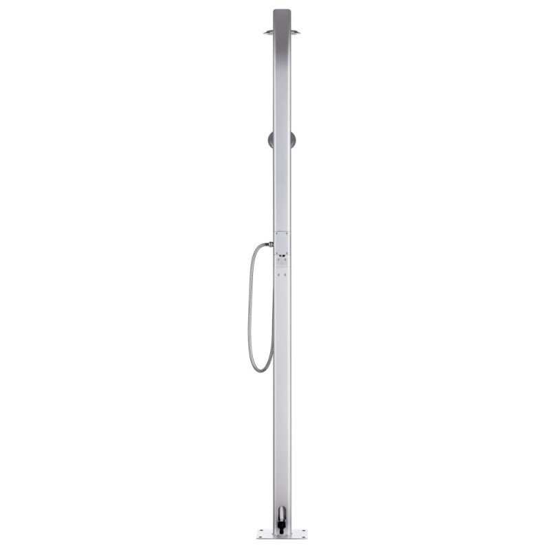 vidaXL Záhradná sprcha s hnedým podstavcom 220 cm hliník