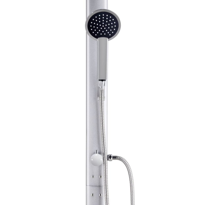 vidaXL Záhradná sprcha s hnedým podstavcom 220 cm hliník