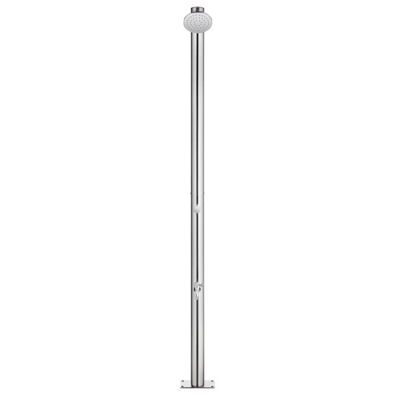 vidaXL Záhradná sprcha so sivým podstavcom 220 cm nehrdzavejúca oceľ