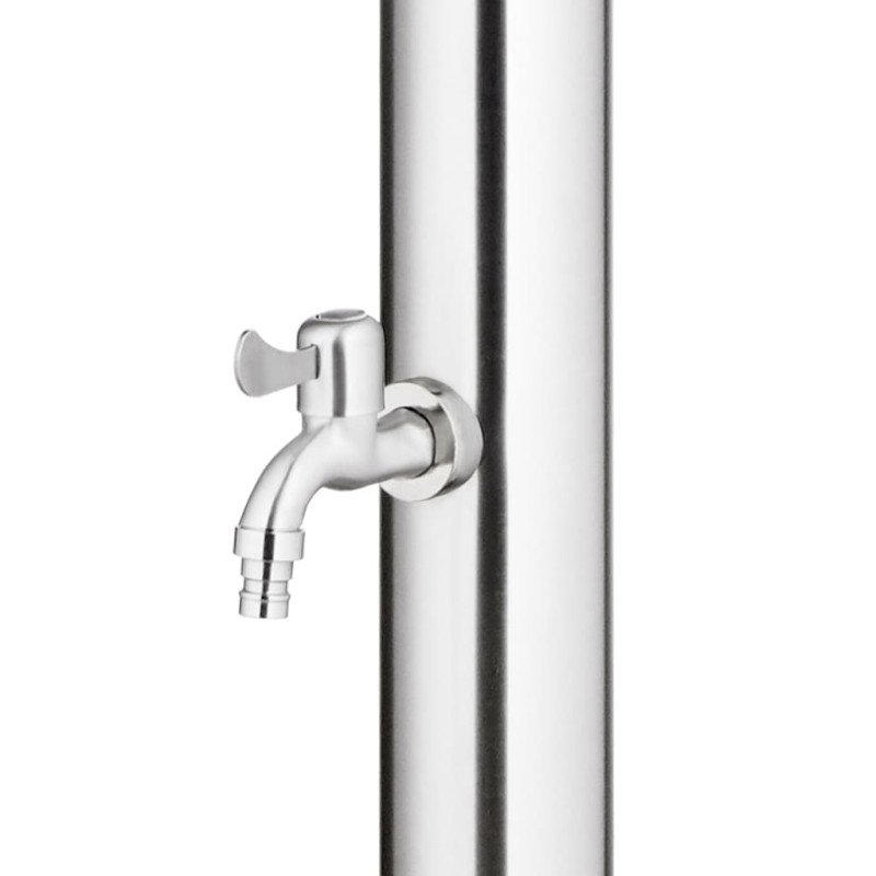 vidaXL Záhradná sprcha so sivým podstavcom 220 cm nehrdzavejúca oceľ