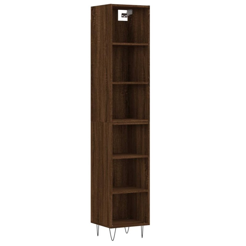 vidaXL Vysoká skrinka hnedý dub 34,5x32,5x180 cm spracované drevo
