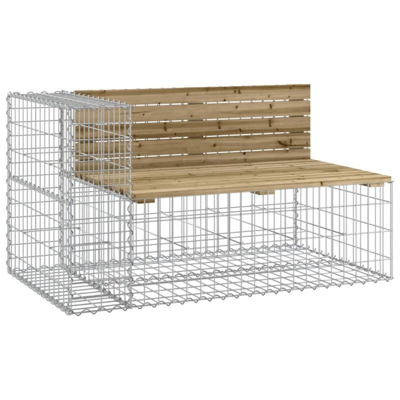 vidaXL Záhradná lavica gabiónový dizajn 347x71x65,5cm impreg. borovica