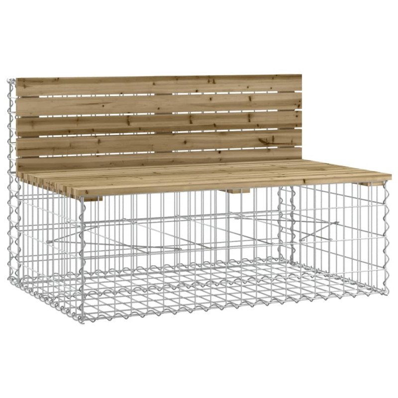 vidaXL Záhradná lavica gabiónový dizajn 347x71x65,5cm impreg. borovica