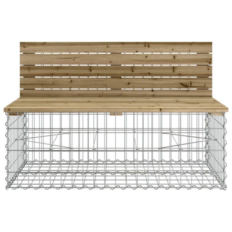 vidaXL Záhradná lavica gabiónový dizajn 347x71x65,5cm impreg. borovica