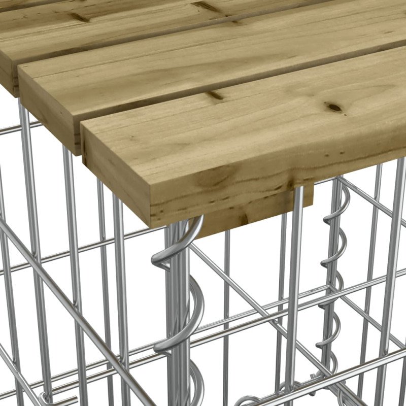 vidaXL Záhradná lavica gabiónový dizajn 347x71x65,5cm impreg. borovica