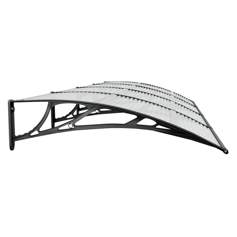 vidaXL Vchodová strieška čierna 350x100 cm polykarbonát