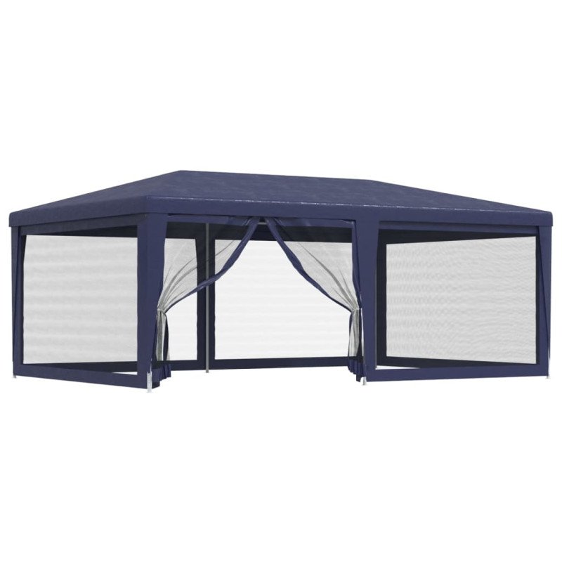 vidaXL Párty stan so 6 sieťkovanými bočnými stenami modrý 6x4 m HDPE