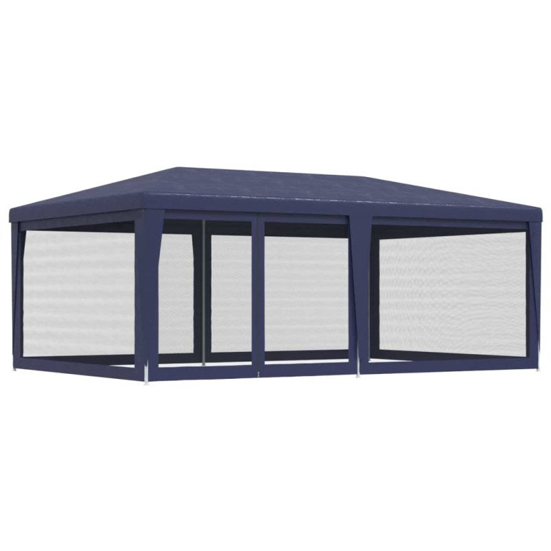 vidaXL Párty stan so 6 sieťkovanými bočnými stenami modrý 6x4 m HDPE