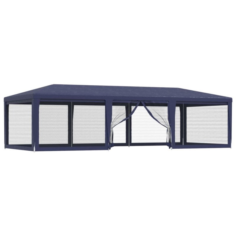 vidaXL Párty stan s 8 sieťkovanými bočnými stenami modrý 9x4 m HDPE