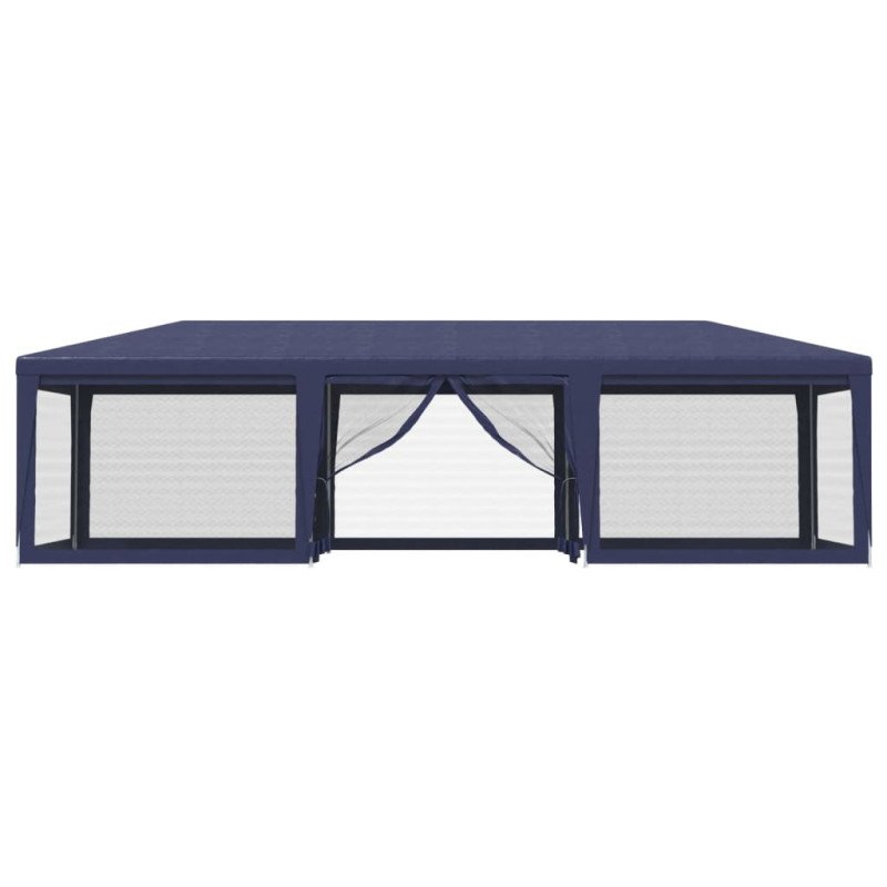 vidaXL Párty stan s 8 sieťkovanými bočnými stenami modrý 9x4 m HDPE